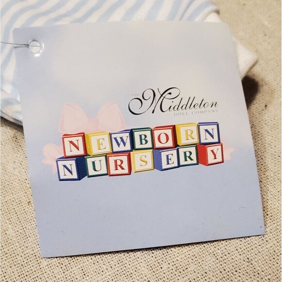 Middleton Reborn Baby Doll Blue Striped One Piece Doll Clothes - Picture 2 of 8